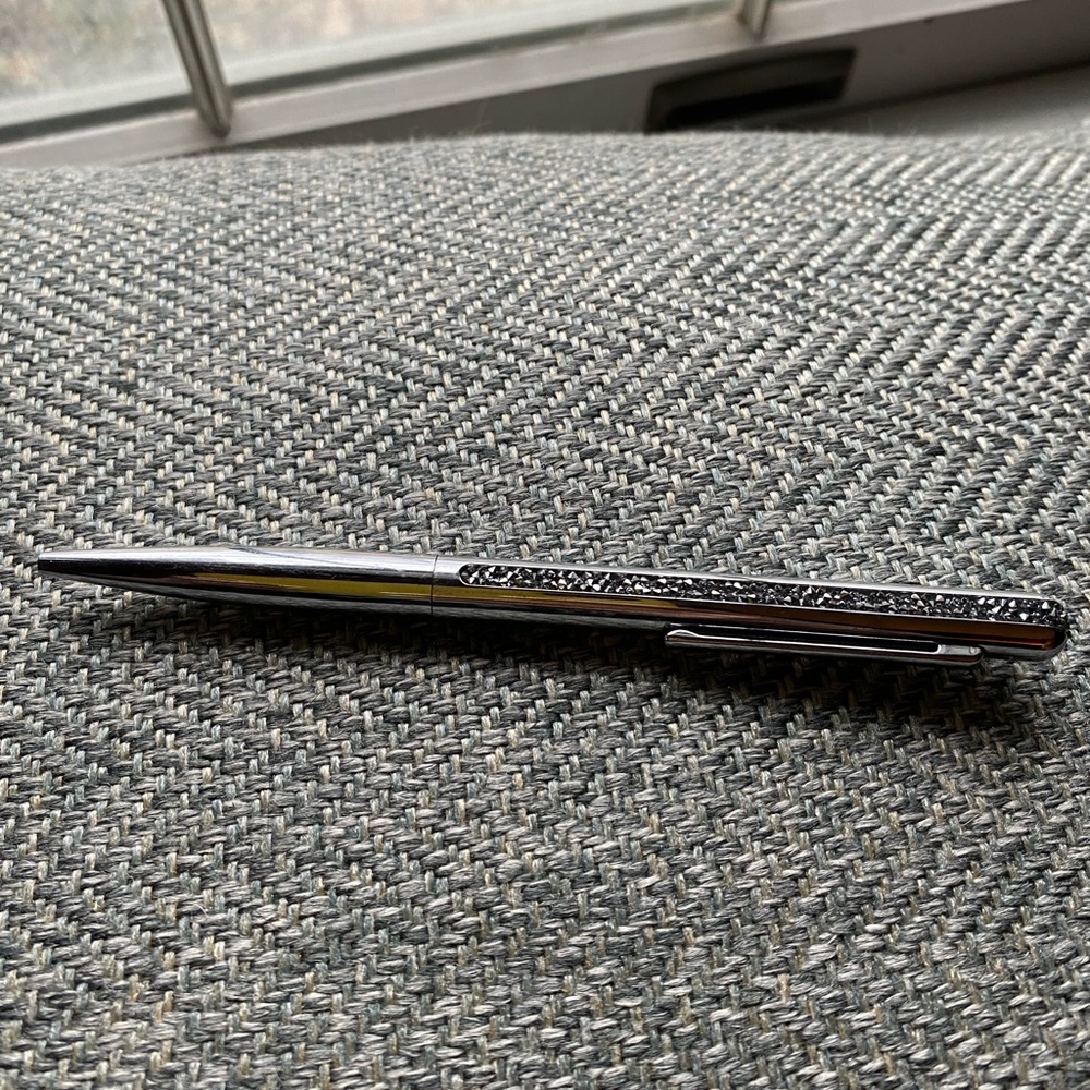 Swarovski Shimmer BallPoint Pen, Silver Tone, Chromed Plated